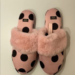 Victoria’s Secret Satin Polka Dot Slippers NEW